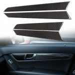 4Pcs/set Car Inner Door Panel Sticker Interior Trim decals 3K Carbon Fiber Anti-scratch decoration for Mercedes-Benz W204 A