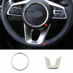 Stainless steel Car steering wheel button Cover Trim Sticker Decoration Styling For KIA Forte Ceed SW 2018- Accessories Black B