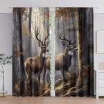 2 tk metsap&otilde;draga tr&uuml;kitud kardinat, pol&uuml;estermaterjalist disain vardataskutega, magamistoa, kodu kaunistus 24x59in(60x150CM)x2&Rod Pocket