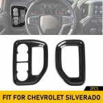 Carbon Fiber Side heat vent Air Vent Outlet Trim Cover for Chevy Silverado +