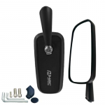 Motorcycle Rearview Mirror Aluminum Alloy with 360 Degree Rotation Adjustable Design for Easy tallation on Most Bikes valge