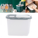 10KG Cereal Grains Storage Container Food Grain Box w/ Measuring 33x23x25cm_A-White
