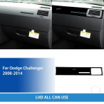 For Dodge Challenger 2008-2014 Accessories Carbon Fiber Car Interior Co-pilot trument Panel Air Outlet Trim Sticker Black plastic A