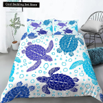 Merikilpkonna Duve Cover Komplekt King Size Ookeani Kilpkonna Teemaline Tekikate Teismelistele Poistele Ja T&uuml;drukutele Pehme Pol&uuml;ester Tekikate EU Single(135*200cm)3pcs