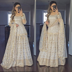Salwar Partei Kameez Valmis Kleit &Uuml;likond India Bollywoodi Riided Disainer Pulmad XXL-44 valge