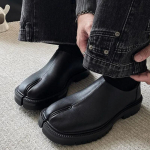 Kingad Meestele Naistele Ehtne Nahk Klassikalised Split-varbastega Kingad Vabaaja Kingad Unisex Lamedad Kingad Mugav Disain Meeste Kinga Zapatos 45 must