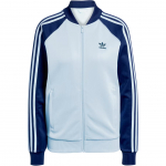 Adidas Originals triibulise logoga pesapallikrae lukuga pikkade varrukatega jakk Naiste jakid Sinine JD0825 L