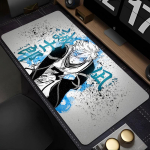 Hiirematt Jaapan Anime Blue Lock Nagi Seishiro Hiirematt PC M&auml;ngur Klaviatuurivaip Must ja Valge S&uuml;learvuti M&auml;ngutarvikud Lauamatt 800X400X2(MM)
