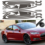 J&auml;&auml;matt Must Kroomi Eemaldus Aknaliistude kleebis Tesla Model S 2014- jaoks ice matt black