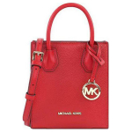 Michael Kors Mk Mercer Logo ripatsiga magnetilise sulguriga lit&scaron;iteranahast naiste k&auml;ekott kuldne-punane 35S1GM9T0L-CHILI Basic Set (Bag+Dust Bag)