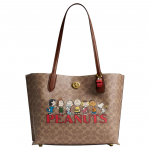 Coach X Peanuts Snoopy koost&ouml;&ouml; Willow 34 nahast kott-tote Naiste tote Pruun CBF73-B4S2Q Basic Set (Bag+Dust Bag)