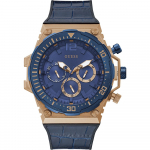 GUESS Venture Sinine Nahk Roosa Kuldne Toon Meeste Kvartsikell GW0326G1 sinine