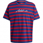 Adidas Americana &Uuml;mmarguse kaelusega Ameerikalikult triibuline v&auml;rviplokkidega Vabaaja l&uuml;hikeste varrukatega T-s&auml;rk Unisex T-s&auml;rgid Sinine IR5829 A/XS