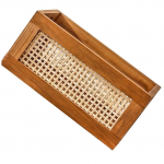 Puidust kootud hoiukorv K&auml;sit&ouml;&ouml;na valmistatud bambusest lauapealne karp kosmeetika, sn&auml;kkide, raamatute, v&auml;ikeste esemete korrastaja Dekoratiivne 30X20X14CM