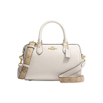 COACH Rowan Boston Satchel K&auml;ekott, Valge Ehtne Nahk 2-suunaline K&auml;ekott, Moodne Vabaaja Igap&auml;evane T&ouml;&ouml;le K&auml;imiseks Crossbody Kott Naistele CH322-IMCHK Basic Set (Bag+Dust Bag)