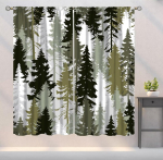 Kamuflaažiga Metsakardinad Poisi Teismelise Magamistuba Jahilaager Camo Termiline Kunst Prinditud Aknakatted Elutuba Pimendav Valmistatud Pol&uuml;estrist Suurep&auml;rane Viimistlus W100*H130(CM)-Rod Pocket&2PCS