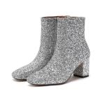 Naiste L&uuml;hikesed Saapad S&uuml;gis ja Talv Karedad Metallist Pailletid Naiste Ankle Boots Kuldne H&otilde;bedane Paks Konts K&otilde;rge Konts Ruudukujuline Nina Naiste L&uuml;hikesed Saapad 42
