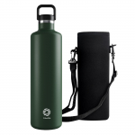 FEIJIAN 1750ml Suure mahutavusega termostass Roostevabast terasest termospudel kaasaskantava riidest kotiga 1750ml roheline