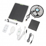Kasvuhoone p&auml;ikeseventilaator P&auml;ikesepaneeli ventilaator 20W 2350RPM ventilatsiooniventilaator 6tolline v&auml;ljalaskeventilaator P&auml;ikeseenergiaga t&ouml;&ouml;tav ventilaator kaugjuhtimispuldiga must