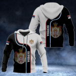 Serbia Meeste Hoodie S&uuml;gis pikkade varrukatega Pullover Kapuutsiga topp Serbia liputr&uuml;kis Suurem&otilde;&otilde;duline meester&otilde;ivastega kapuuts meestele L beež