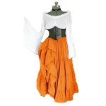 Naiste gooti p&otilde;randapikkusega Cosplay retro stiilis pikk kleit S orange