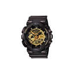 Casio G-SHOCK Seeria Must Kuld Veekindel P&otilde;rutuskindel ja Antimagnetiline Kuup&auml;evan&auml;idik LED-valgustus Kvartsmehhanism Kummirihm Jaapani ja GA-110BR-5A must