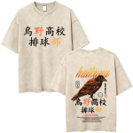 Pestud Vintage Anime Haikyuu Yu Nishinoya Graafilise Tr&uuml;kiga T-s&auml;rk Meestele Naistele Suvine Manga &Uuml;lesuuruses T-s&auml;rgid Meeste Vabaaja Puuvillased T-s&auml;rgid L white