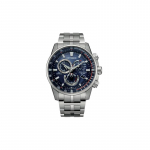 CITIZEN Eco-Drive Seeria Multi-station Raadiolaine Roostevabast terasest Veekindel P&auml;ikeseenergia Kvartsterasest rihm 43mm Meeste k&auml;ekell Sinine sihverplaat CB5880-54L sinine