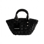 Balenciaga Kootud Nahast T&otilde;mblukuga K&auml;ekott Naiste T&otilde;mblukuga K&auml;ekotid Must 6780282IE2Y1000 Basic Set (Bag+Dust Bag)