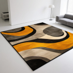 Kollane Must Moodne Vaip Elutuba Libisemisvastane Dekoratsioon Kodu Abstraktne Stiil Suure Toa Vaibad Lounge Vaip Esikukate 160cm x 230cm
