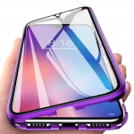T&auml;iskaitsega metallist magnetiline &uuml;mbris Samsung A57/37/17/56/36/26/16/55/35/25 S26 ULtra s25 plus s24 jaoks Kahepoolne klaaskate For Galaxy S26&Case & Strap lilla
