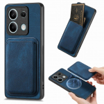 2-&uuml;hes Eemaldatav Kaardipesa Rahakott Nahast Magnetiline &Uuml;mbris Xiaomi Redmi Note 14 Pro 12 13 13C F5 13T jaoks Retro Kotike Taskukate For Redmi 13C sinine