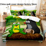 Armas Krtek Mullamutt Voodipesukomplekt 3D Prinditud Tekikott Padjap&uuml;&uuml;r Laste Magamistuppa Kodutekstiil &Uuml;heinimese Kaheinimese Suurused EU Single(135x200cm) white