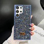 Luksuslik s&auml;delev teemantidega &uuml;mbris Samsung S26 S25 S24 S23 Ultra Plus telefonile S&auml;delev l&ouml;&ouml;gikindel kate naistele ja t&uuml;drukutele Galaxy S25+ sinine