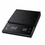 Nutikas kohvi elektrooniline kaal &Uuml;lit&auml;pne digitaalne taimeriga LCD kaal 3kg/0,1g Kohvi tasakaal Kaalumiskaal k&ouml;&ouml;ki (black,3Kg) must