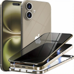 Metallist Magnetiline Privaatsusega Telefonikate iPhone'ile 17 16 15 14 13 12 11 Pro Max Plus XS 8 7 Vaatamisvastane Karastatud Klaasist Objektiivi Kaitse iPhone17 kuld