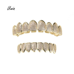 Grillz hammastele Hip Hop Ehted Kuldne Grillz Kehakate Halloweeni Ehted Hamba Messing Tsirkooniumi Ehtekomplekt Grillz kuld