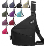 RFID-blokeeriv crossbody rahakott naistele, vargusvastane reisikott veekindla kangaga v&auml;hem black