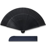 Luksuslik siidist ventilaator hoiukotiga L&uuml;hike Must P&auml;evakink [ottostyle.jp] [22cm Pikkus/42 Ribi] Kott, Pikkus, Raam, Kaasaskantav, &Uuml;hev&auml;rviline, Siid, Meeste, Kimono, black