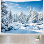 Talvine vaip Talvine m&auml;givaip Valge m&auml;nni stseen Seinale riputatav Loodusmaastiku vaibad Uus aasta J&otilde;ulud 150X180CM