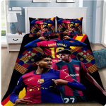 Multikas jalgpalliga tr&uuml;kitud voodipesukomplekt Pehme mikrokiust tekikott ja padjap&uuml;&uuml;r lastele ja t&auml;iskasvanutele Magamistuba Kodu kasutus 135X200cm black