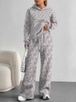 Tie-dye Euroopa ja Ameerika s&uuml;gis/talv 1116 vabaaja pikkade varrukate komplekt, naiste kapuutsiga dressipluus ja p&uuml;ksid kaheosaline komplekt lillelise disainiga 2XL gray