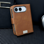 2-&uuml;hes Eemaldatav Magnetiline Klappkaardi Pesaga Rahakott Nahast &Uuml;mbris iPhone Ultra 18 Fold jaoks Magsafe'i jaoks P&otilde;rutuskindel Nahast Tundega Kate iPhone Ultra brown