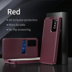S26FE Luksuslik Smart Window S-View Nahast Rahakott &Uuml;mbris Klappkaardi Kate Samsung Galaxy S26 FE jaoks, Kaitsvad Kiled P&otilde;rutuskindel Kest For Samsung GalaxyS26 FE veinipunane v&auml;rv