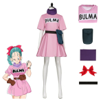 Bulma kost&uuml;&uuml;m Anime Cosplay Naiste Halloweeni Aastapeo Esitus Cosplay kost&uuml;&uuml;mi komplekt XXXL roosa