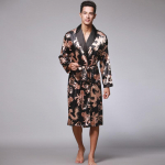 Kevadine meeste hommikumantel kimono hommikumantlid V-kaelusega siidist meeste magamisriided &ouml;&ouml;riided meeste hommikumantlid L