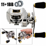 Carbon Baitcaster 16,5 Lb s&uuml;sinikkiust t&otilde;mberullid 11 + 1 BB kahepiduritega rullid Left Hand