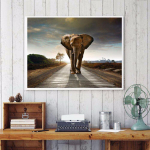 Teemantmosaiik Teemanttikandid Elephant on Road Tikitud ristpistega kodukaunistus 20X30CM