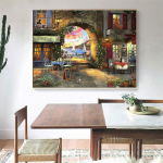 Teemantmaalid maastiku ristpistes t&auml;is&uuml;mmargused teemanttikandid lilled mosaiigist kivid 20X30CM