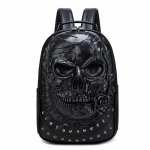 Needi 3D pealuu luustikuga reljeefne &otilde;lakott reisiseljakott Restore Halloween Cool Dark Gothic Carving seljakott must